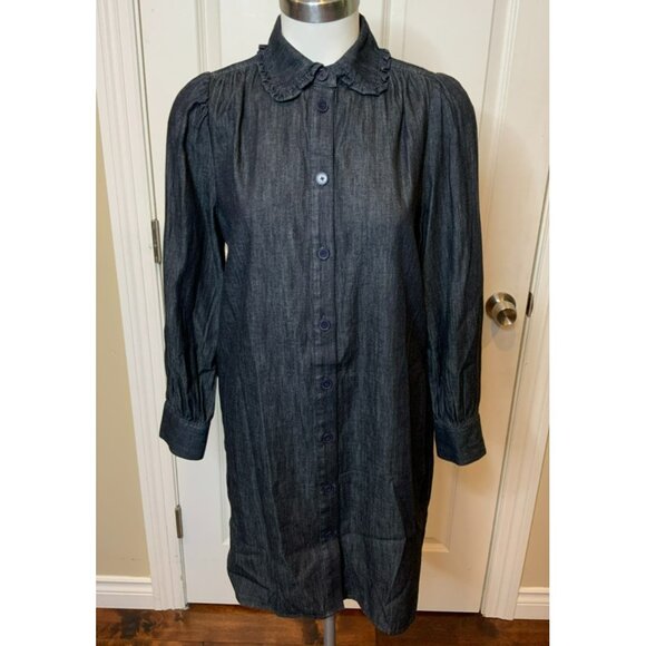 Kate Spade New York Dark Wash Chambray Collared Button-Up Dress, Size Small - Picture 1 of 6